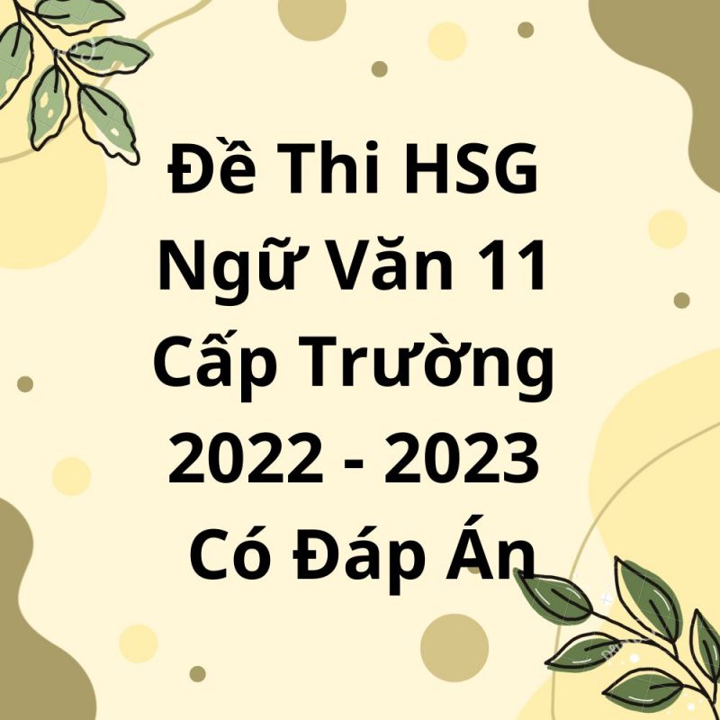 Đề Thi HSG Ngữ Văn 11 Cấp Trường 2022-2023