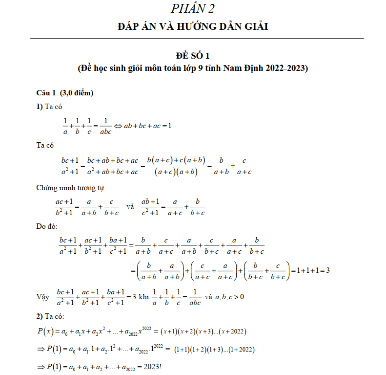 23 Đề Thi Học Sinh Giỏi Toán 9 Năm 2022-2023