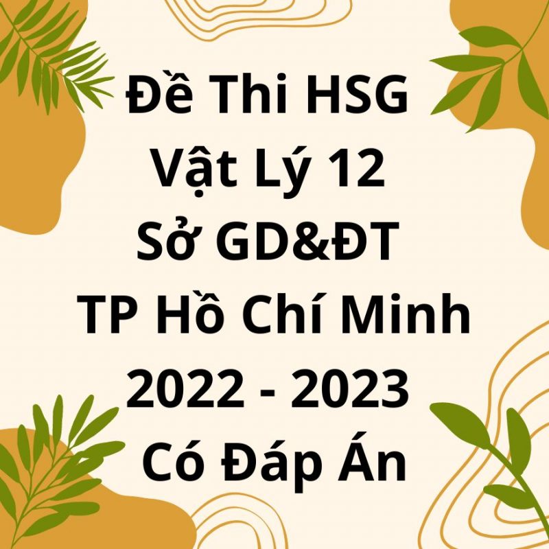 Đề Thi HSG Vật Lý 12 Sở GD&ĐT TP Hồ Chí Minh 2022-2023