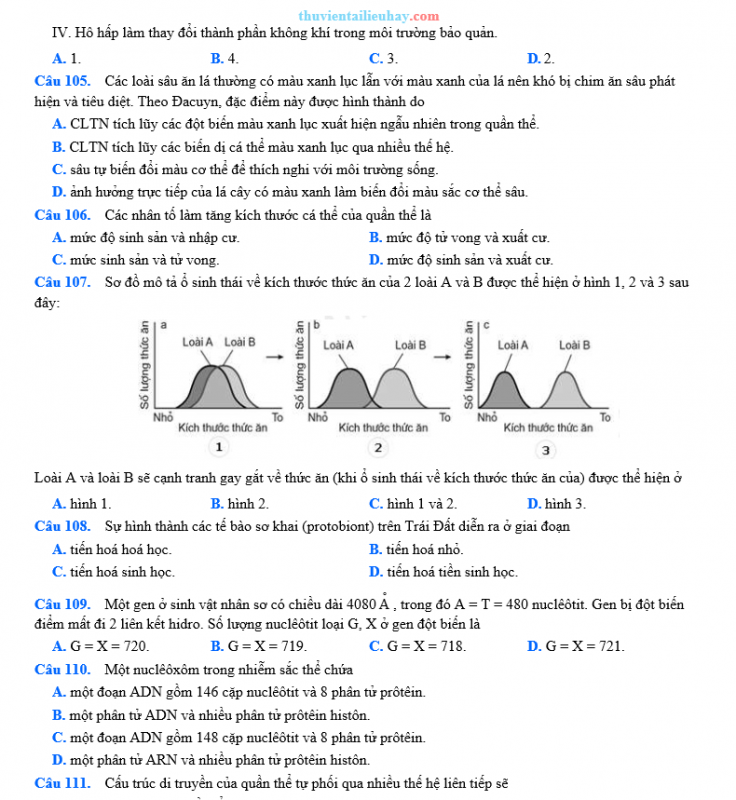 Đề Thi Thử 2023 Môn Sinh Có Lời Giải Chi Tiết Đề 4