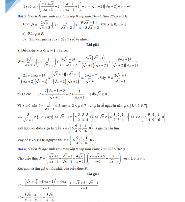 Tách Đề Thi HSG Môn Toán 9 Cấp Tỉnh Năm 2022-2023