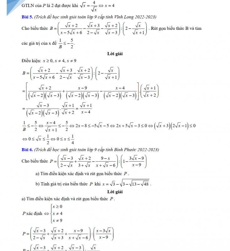 Tách Đề Thi HSG Môn Toán 9 Cấp Tỉnh Năm 2022-2023