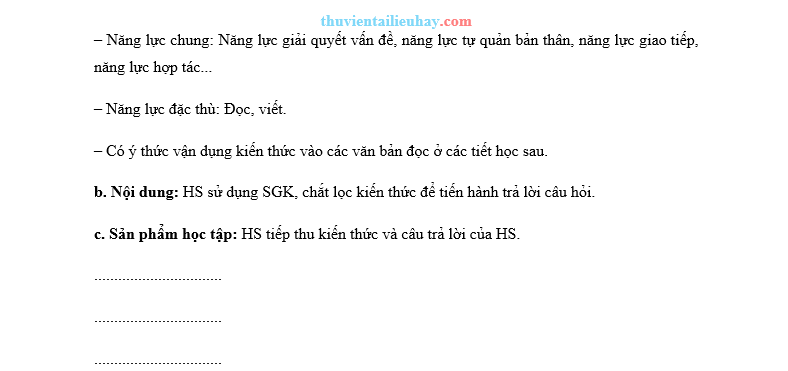 Giáo Án Ngữ Văn 11 Chân Trời Sáng Tạo Bài 1 Thông Điệp Từ Thiên Nhiên