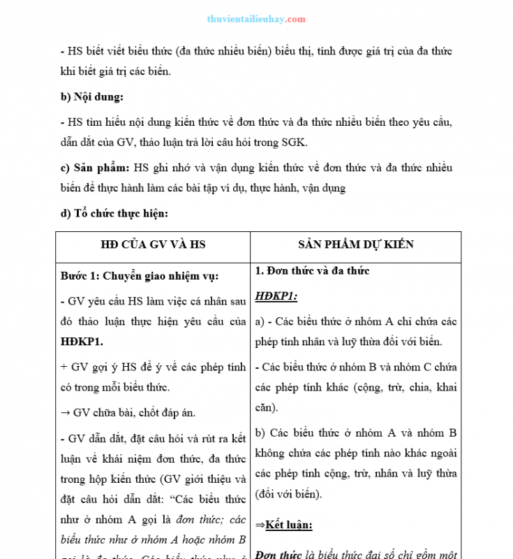 Giáo Án Toán 8 CTST Học Kỳ 1 Phương Pháp Mới