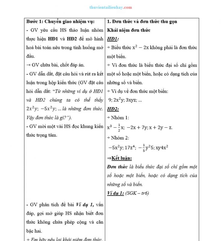 Giáo Án Toán 8 Kết Nối Tri Thức Học Kỳ 1 Phương Pháp Mới