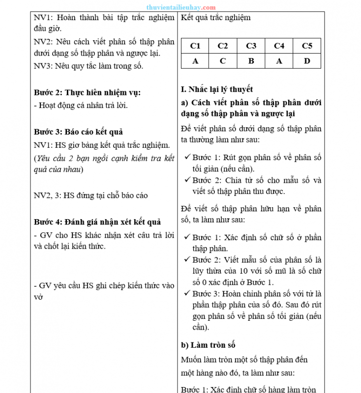 Giáo Án Dạy Thêm Toán 6 Số Thập Phân Và Các Phép Toán