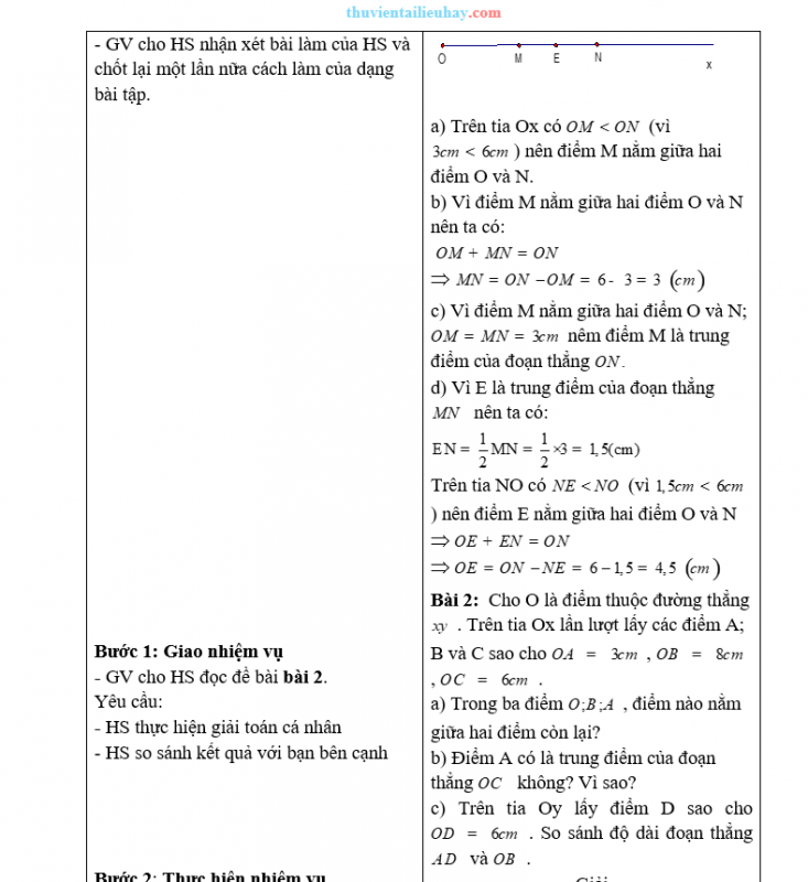 Giáo Án Dạy Thêm Toán 6 Đoạn Thẳng Trung Điểm Của Đoạn Thẳng