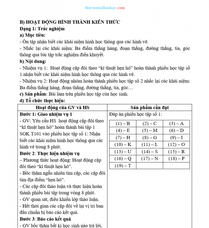 Giáo Án Dạy Thêm Toán 6 Ôn Tập Chương Những Hình Hình Học Cơ Bản