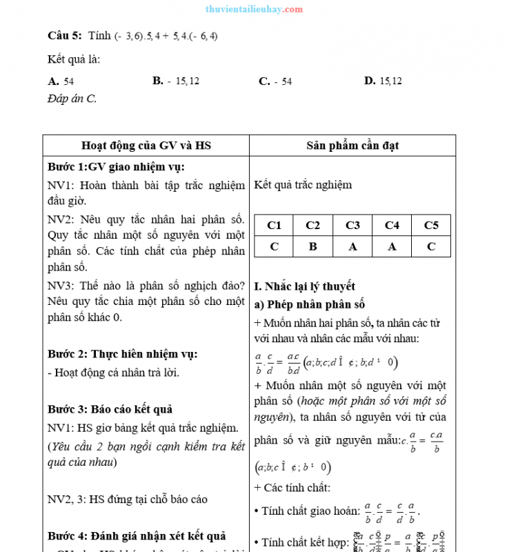 Giáo Án Dạy Thêm Toán 6 Ôn Tập Học Kỳ 2