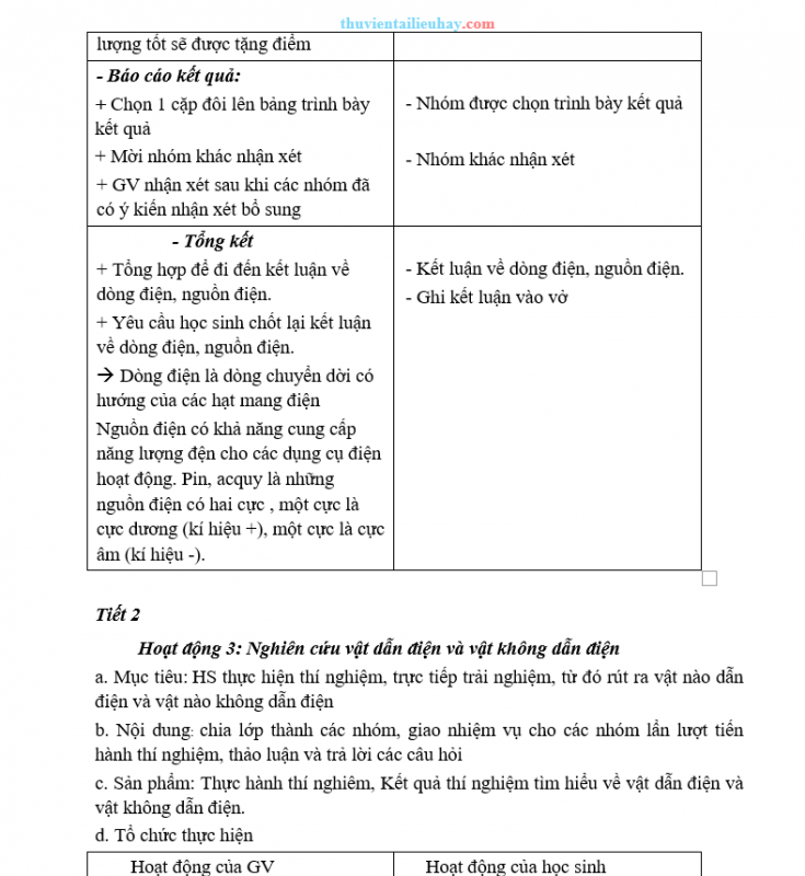 Giáo Án KHTN 8 Kết Nối Tri Thức Bài 21 Dòng Điện Nguồn Điện