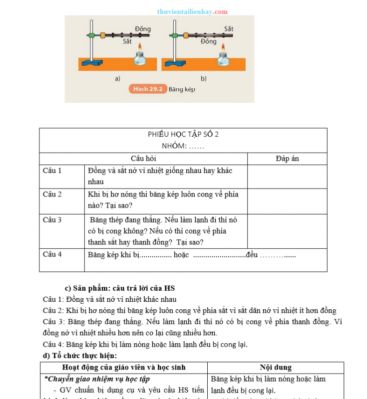 Giáo Án KHTN 8 Kết Nối Tri Thức Bài 29 Sự Nở Vì Nhiệt