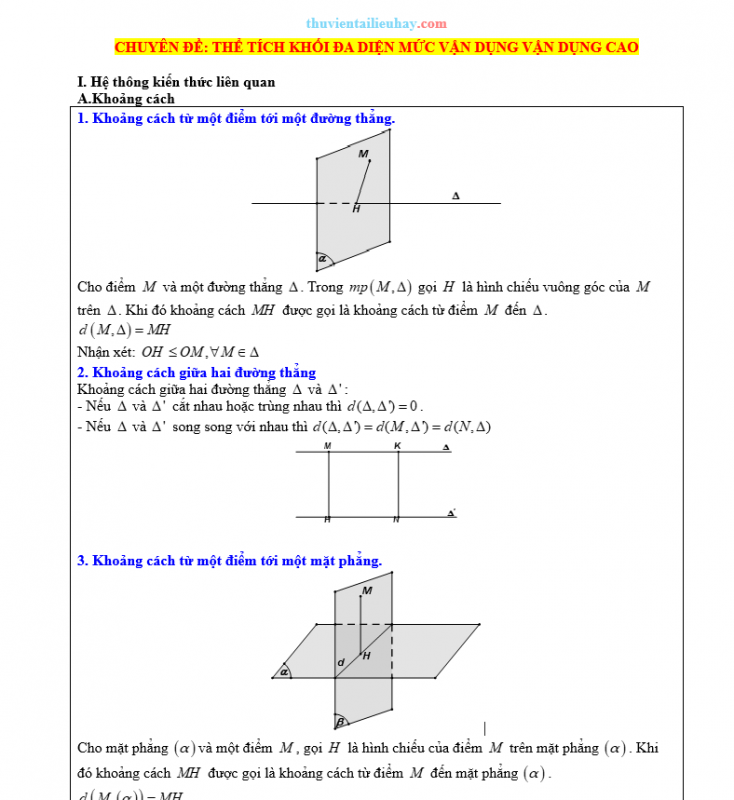 Chuyên Đề Toán Lớp 12: Thể Tích