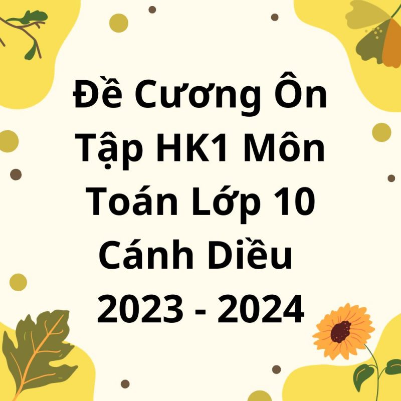 Đề Cương Ôn Tập HK1 Môn Toán Lớp 10 Cánh Diều 2023-2024