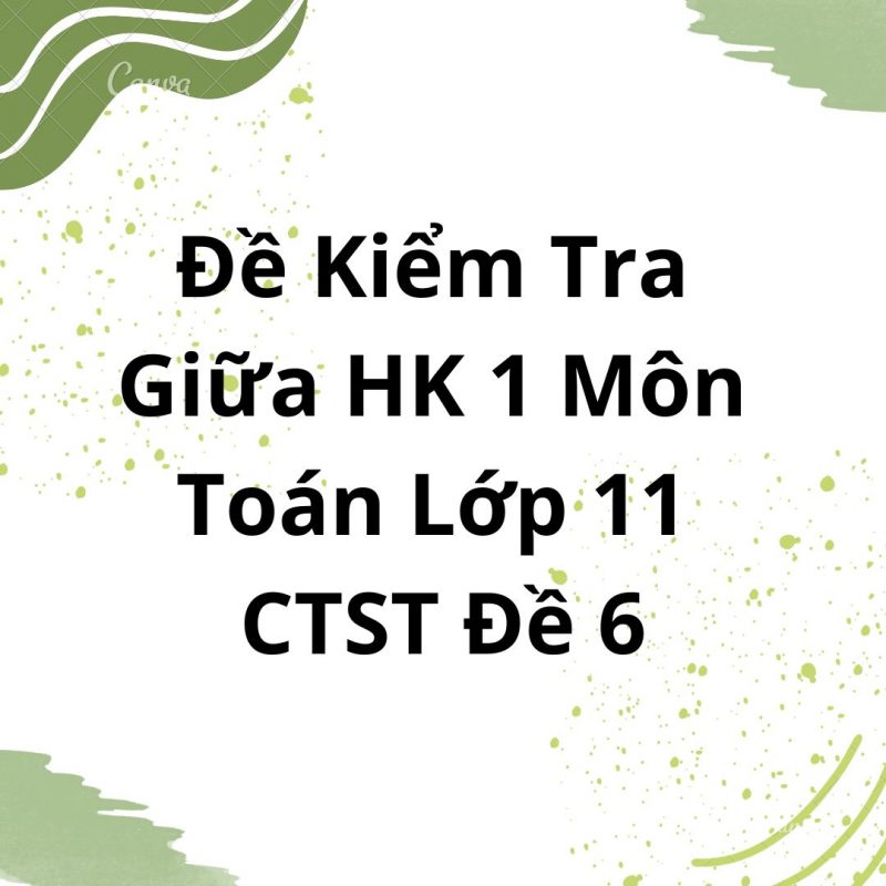 Đề Kiểm Tra Giữa HK 1 Môn Toán Lớp 11 CTST Đề 6