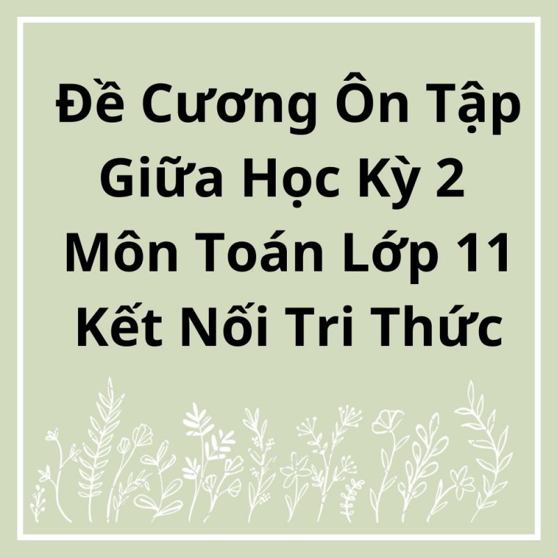 Đề Cương Ôn Tập Giữa Học Kỳ 2 Môn Toán Lớp 11 Kết Nối Tri Thức