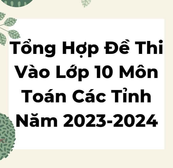 Tổng Hợp Đề Thi Vào Lớp 10 Môn Toán Các Tỉnh Năm 2023-2024